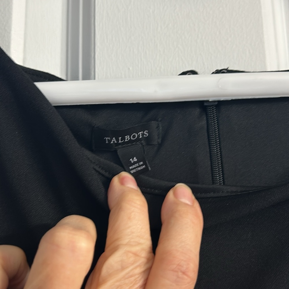 Talbots Basic Black Asymmetrical Neck Knit Dress … - image 4